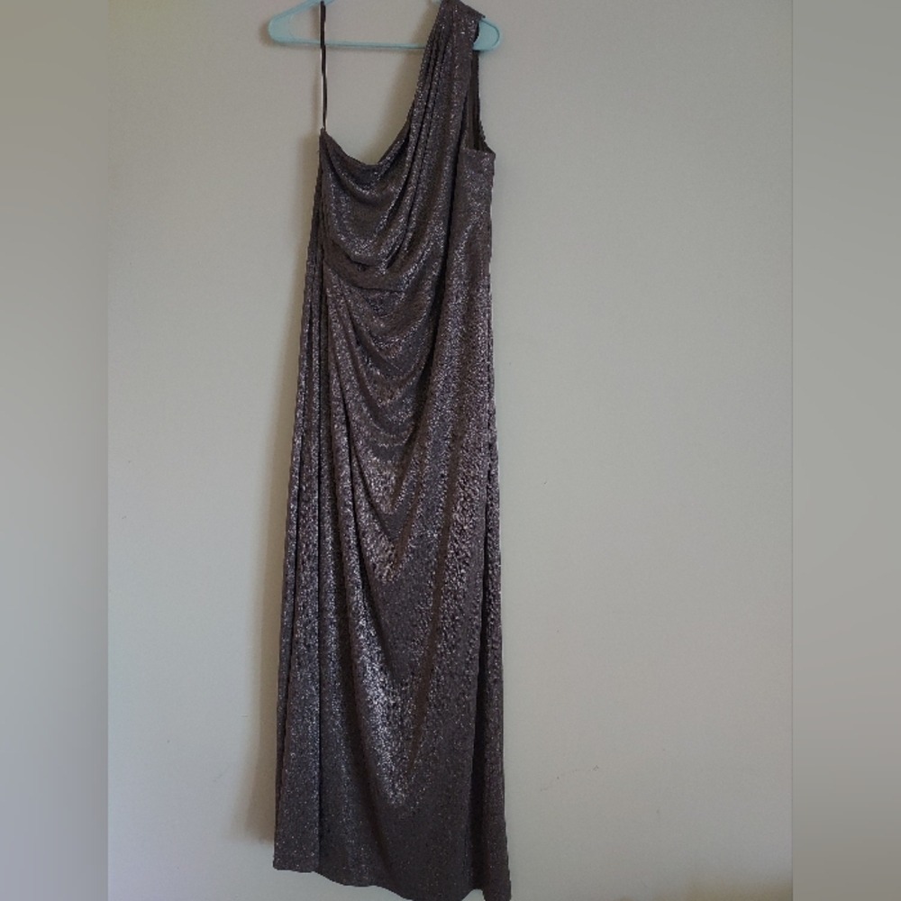Ralph Lauren Silver Halter Slip Dress Cocktail